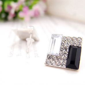 Korean New Style Ear Jewelry Noble Office Lady Temperament Easy-matching Full Diamond Earring