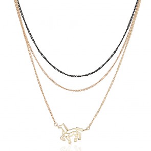European and American Fashion Simple Animal Colt Three Tassel Necklace