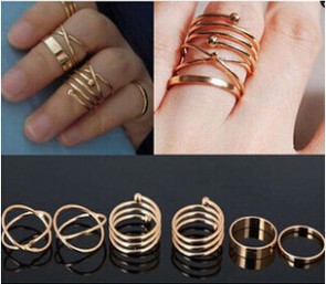 New Products Europe Trade Exaggerated Retro Ring Six Sets of Joints