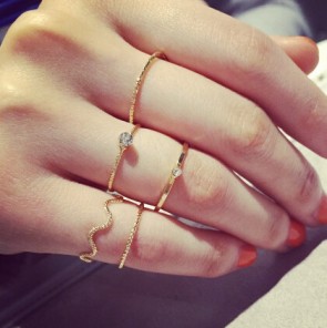 The New Five-piece Korean Fashion Jewelry Personalized Ring Threaded Joints with Female Tail Ring