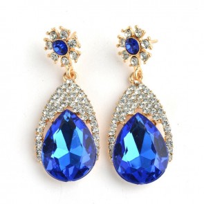 European and American Fashion Personality Exaggerated Large Gem Diamond Drop Earrings