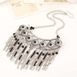 European and American Fashion Bohemian National Wind Beaded Tassel Exaggerated Retro Necklace
