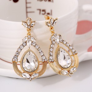 European and American Fashion Luxury Crystal Gem Diamond Drop Earrings