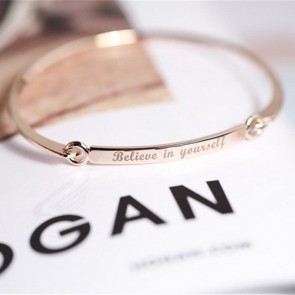 Korean fashionable style bracelet believe in yourself new English letters gold-plated bangle