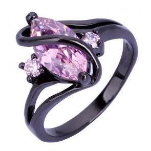 Sapphire Rings 10KT Black Gold Filled The Horse Eye Black Gold Ring