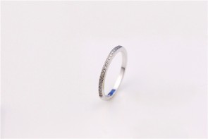 Korean Fashionable Minimalist Design Easy-design Ring Sterling Silver Plating Platnium And Zircon Ring