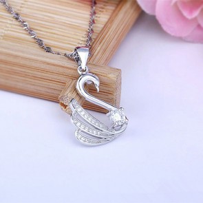 New Style Fashionable Sterling Silver Swan Necklace Collarbone Chain Pendant Necklace