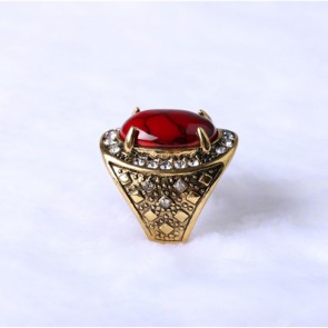Yiwu Factory Wholesale Fashionable Retro Diamond Paved Turquoise Ring