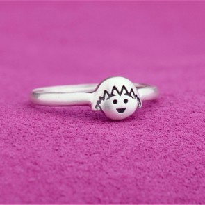 Factory direct wholesale 925 sterling silver cute and lovely Chibi Maruko-chan tail ring