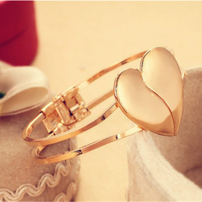 Yiwu Factory Direct Wholesale Two Pieces Of Heart Opening Bracelet
