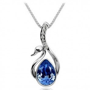 Beautiful Swan Crystal Jewelry Box Chain Short Paragraph Flash Diamond Crystal Drop Necklace