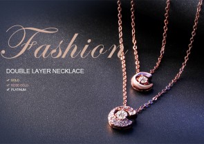 European and American Fashionable Jewelries Double-deck Fashionable Alloy Necklace