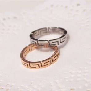 Factory Direct Wholesale New Style The Great Wall Lines Titanium Rose Gold Ring