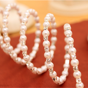 Korean New Style Fashionable Multilayer Pearl Diamond Spiral Wound Bracelet