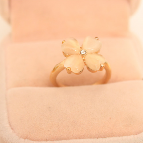Korean Style Jewelry Wholesale Five Petals Opal Flower Opening Couple's Ring