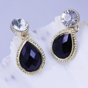 Fashionable Water Drop Shape Earrings Upscale Gemstone Diamond Pendant Earring