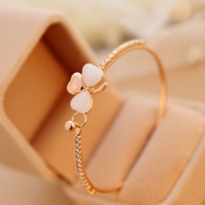 Korean fashion jewelry Clover refined luxury opal diamond bracelet female jewelry wholesale small gift