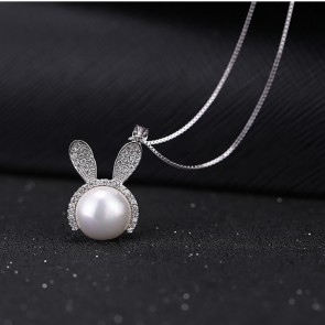 S925 Steling Silver Pendant Necklace Inlaid Upscale Pearl 4A Zircon Necklace