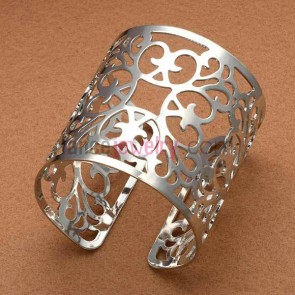 Wide hollow craft iron cuff bangle 