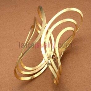 Unique gold plated iron cuff bangle 