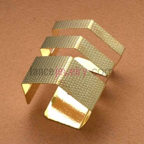 Unique gold plated iron cuff bangle with pattern