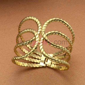 Fashion gold plated iron cuff bangle