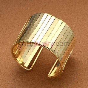 Hand made gold plated iron cuff bangle