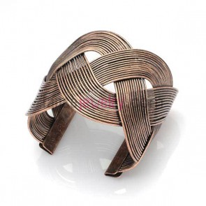 Vintage anti copper twist ornate iron cuff bangle