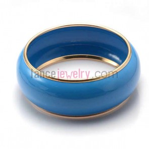 Trendy blue color spray paint iron bangle