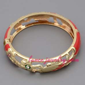 Gorgeous red color decorated metal bangle