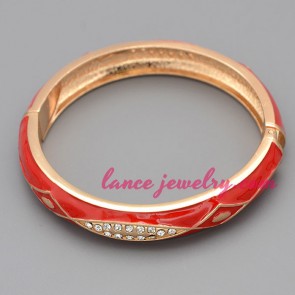 Gorgeous red color enamel decorated bangle