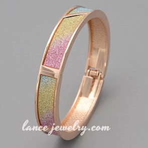 nice alloy bangle with colorful glitter pigment