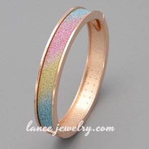 Nice glitter pigment decorated alloy bangle
