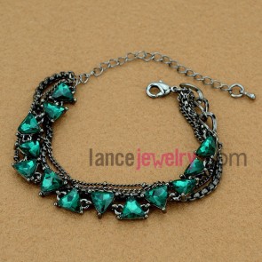 Classic green color crystal beads bracelet