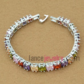 Classic mix color zirconia beads decorated bracelet
