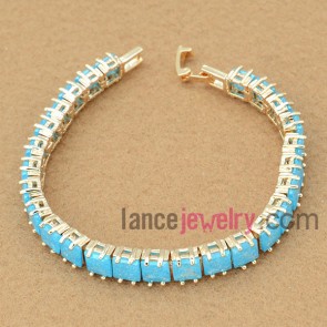Nice bracelet with sky blue zirconia beads