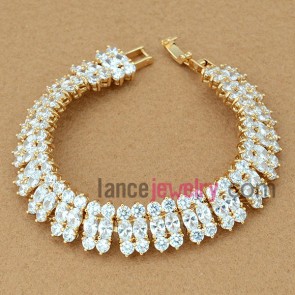 Glittering white zirconia decorated bracelet