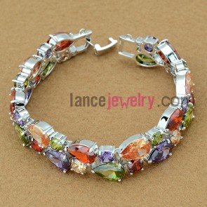 Fashion bracelet with colorful zirconia beads