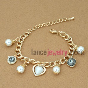 Nice cat eye decoration chain link bracelet