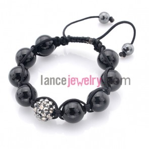 Fashion rhinestone & acrylic bead shamballa bracelet