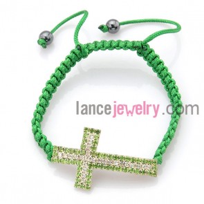 Holy cross decotation weaving bracelet