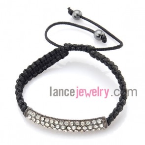 Classic dark color weaving bracelet with nice alloy parts