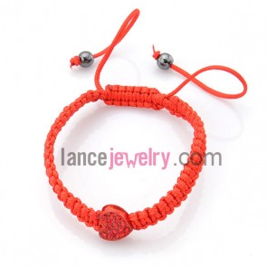 Gorgeous red color bracelet with heart findings