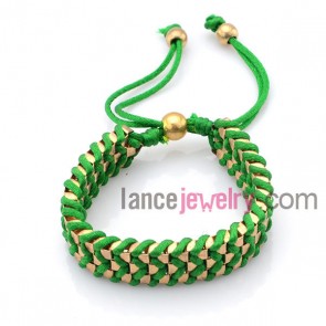 Fashion weaving bracelet with chain decoration