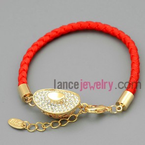Traditional chinese gold ingot chain link bracelet