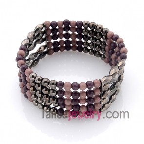 Facet acrylic & CCB bead wrap bracelet 