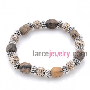 Vintage gemstone & rhinestone bead bracelet