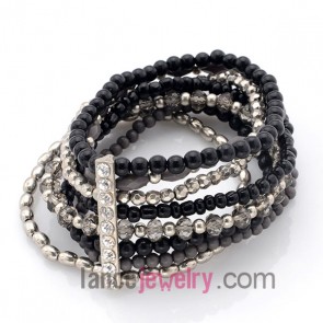Fashion facet acrylic & CCB bead wrap bracelet 