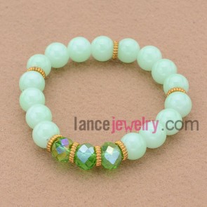 Elegant light green&alloy accessories decoration bead bracelet.