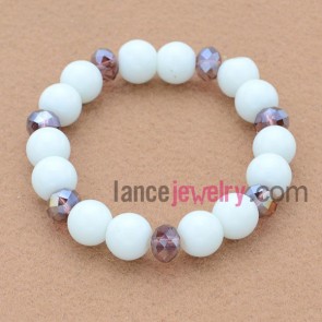 Trendy stone material bead bracelet.